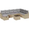 Image de vidaXL - Tuinbank - Set - 9 - st - Beige - poly - rattan