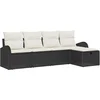 Image de vidaXL - Tuinbank - Set - met - kussen - met - opslag - 5 - pcs - Zwart - Poly - rattan