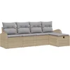 Image de vidaXL - Tuinbank - Set - 5 - st - Beige - poly - rattan