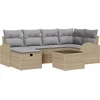 Image de vidaXL - Tuinbank - Set - 7 - st - Beige - poly - rattan