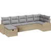 Image de vidaXL - Tuinbank - Set - 7 - st - Beige - poly - rattan