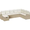 Image de vidaXL - Tuinbank - Set - met - kussen - met - opslag - 8 - pcs - Beige - Poly - rattan