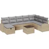 Image de vidaXL - Tuinbank - Set - 9 - st - Beige - poly - rattan