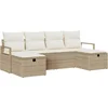 Image de vidaXL - Bankstel - met - kussen - 5 - pcs - poly - rattan