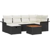 Image de vidaXL - Tuinbank - Set - met - kussen - met - opslag - 7 - pcs - Zwart - Poly - rattan