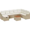 Image de vidaXL - Tuinbank - Set - met - kussen - met - opslag - 9 - pcs - Beige - Poly - rattan