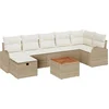 Image de vidaXL - Tuinbank - Set - met - kussen - met - opslag - 8 - pcs - Beige - Poly - rattan