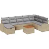 Image de vidaXL - Tuinbank - Set - 9 - st - Beige - Poly - rattan