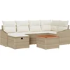 Image de vidaXL - Tuinbank - Set - met - kussen - met - opslag - 7 - pcs - Beige - Poly - rattan