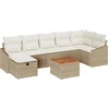 Image de vidaXL - Tuinbank - Set - met - kussen - met - opslag - 8 - pcs - Beige - Poly - rattan