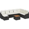 Image de vidaXL - Tuinbank - Set - met - kussen - met - opslag - 9 - pcs - Zwart - Poly - rattan