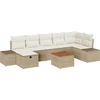 Image de vidaXL - Tuinbank - Set - met - kussen - met - opslag - 8 - pcs - Beige - Poly - rattan