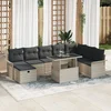 Image de vidaXL - Tuinbank - Set - 9 - st - Lichtgrijs - poly - rattan