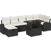 Image de vidaXL - Tuinbank - Set - met - kussen - met - opslag - 8 - pcs - Zwart - Poly - rattan