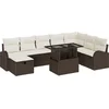 Image de vidaXL - Tuinbank - Set - met - kussen - met - opslag - 9 - pcs - Bruin - Poly - rattan