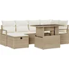 Image de vidaXL - Tuinbank - Set - met - kussen - met - opslag - 7 - pcs - Beige - Poly - rattan