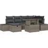 Image de vidaXL - Tuinbank - Set - 7 - pcs - Grijs - poly - rattan
