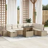 Image de vidaXL - Tuinbank - Set - 9 - pcs - Beige - poly - rattan