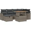 Image de vidaXL - Tuinbank - Set - 7 - pcs - Grijs - poly - rattan