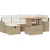 Image de vidaXL - Tuinbank - Set - 7 - pcs - Beige - poly - rattan