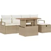 Image de vidaXL - Tuinbank - Set - 6 - pcs - Beige - poly - rattan