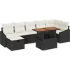Image de vidaXL - Tuinbank - Set - 8 - pcs - Zwart - poly - rattan