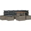 Image de vidaXL - Tuinbank - Set - 7 - pcs - Grijs - poly - rattan
