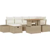 Image de vidaXL - Tuinbank - Set - 7 - pcs - Beige - poly - rattan