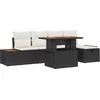 Image de vidaXL - Tuinbank - Set - 6 - pcs - Zwart - poly - rattan