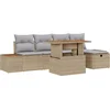 Image de vidaXL - Tuinbank - Set - 6 - st - Beige - poly - rattan