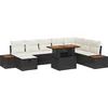 Image de vidaXL - Tuinbank - Set - met - kussen - met - opslag - 9 - pcs - Zwart - poly - rattan