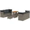 Image de vidaXL - Tuinbank - Set - 9 - pcs - Grijs - poly - rattan