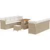 Image de vidaXL - Tuinbank - Set - 11 - pcs - Beige - poly - rattan
