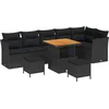 Image de vidaXL - Tuinbank - Set - 9 - pcs - Zwart - poly - rattan