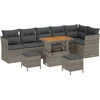 Image de vidaXL - Tuinbank - Set - 9 - pcs - Grijs - poly - rattan