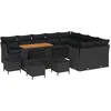 Image de vidaXL - Tuinbank - Set - 13 - pcs - Zwart - poly - rattan