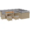 Image de vidaXL - Tuinbank - Set - 13 - pcs - Beige - poly - rattan
