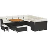 Image de vidaXL - Tuinbank - Set - 13 - pcs - Zwart - poly - rattan
