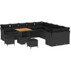 Image de vidaXL - Tuinbank - Set - 13 - pcs - Zwart - poly - rattan