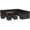 Image de vidaXL - Tuinbank - Set - 14 - pcs - Zwart - poly - rattan