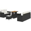 Image de vidaXL - Tuinbank - Set - met - kussen - 8 - pcs - Zwart - poly - rattan