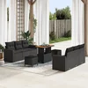 Image de vidaXL - Tuinbank - Set - 9 - pcs - Zwart - poly - rattan