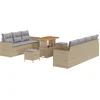 Image de vidaXL - Tuinbank - Set - 10 - pcs - Beige - poly - rattan