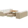 Image de vidaXL - Tuinbank - Set - 11 - pcs - Beige - poly - rattan