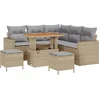 Image de vidaXL - Tuinbank - Set - 8 - pcs - Beige - poly - rattan