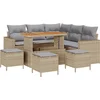 Image de vidaXL - Tuinbank - Set - 9 - st - Beige - poly - rattan