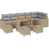 Image de vidaXL - Tuinbank - Set - 10 - pcs - Beige - poly - rattan