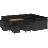 Image de vidaXL - Tuinbank - Set - 13 - pcs - Zwart - poly - rattan