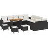 Image de vidaXL - Tuinbank - Set - 14 - pcs - Zwart - poly - rattan