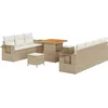 Image de vidaXL - Tuinbank - Set - met - kussen - 10 - pcs - Beige - poly - rattan